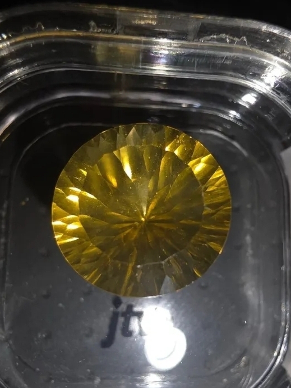 Genuine 9ct Yellow Fluorite Gemstone - 14mm Round Quantum Cut